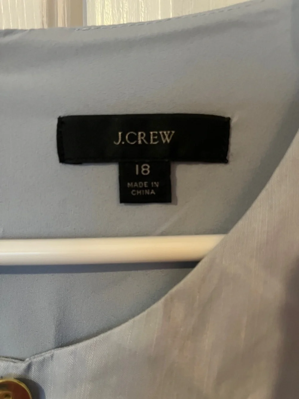 J.Crew Size 18 Linen Blend Dress Gold Button Front Short Sleeve - Picture 2 of 6